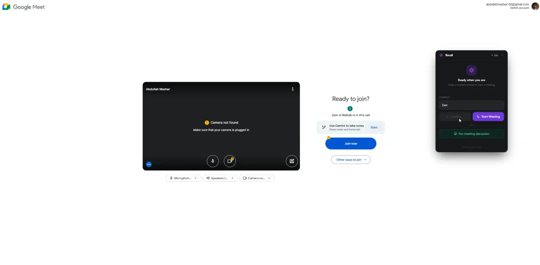 Pre-Meeting Brief Card