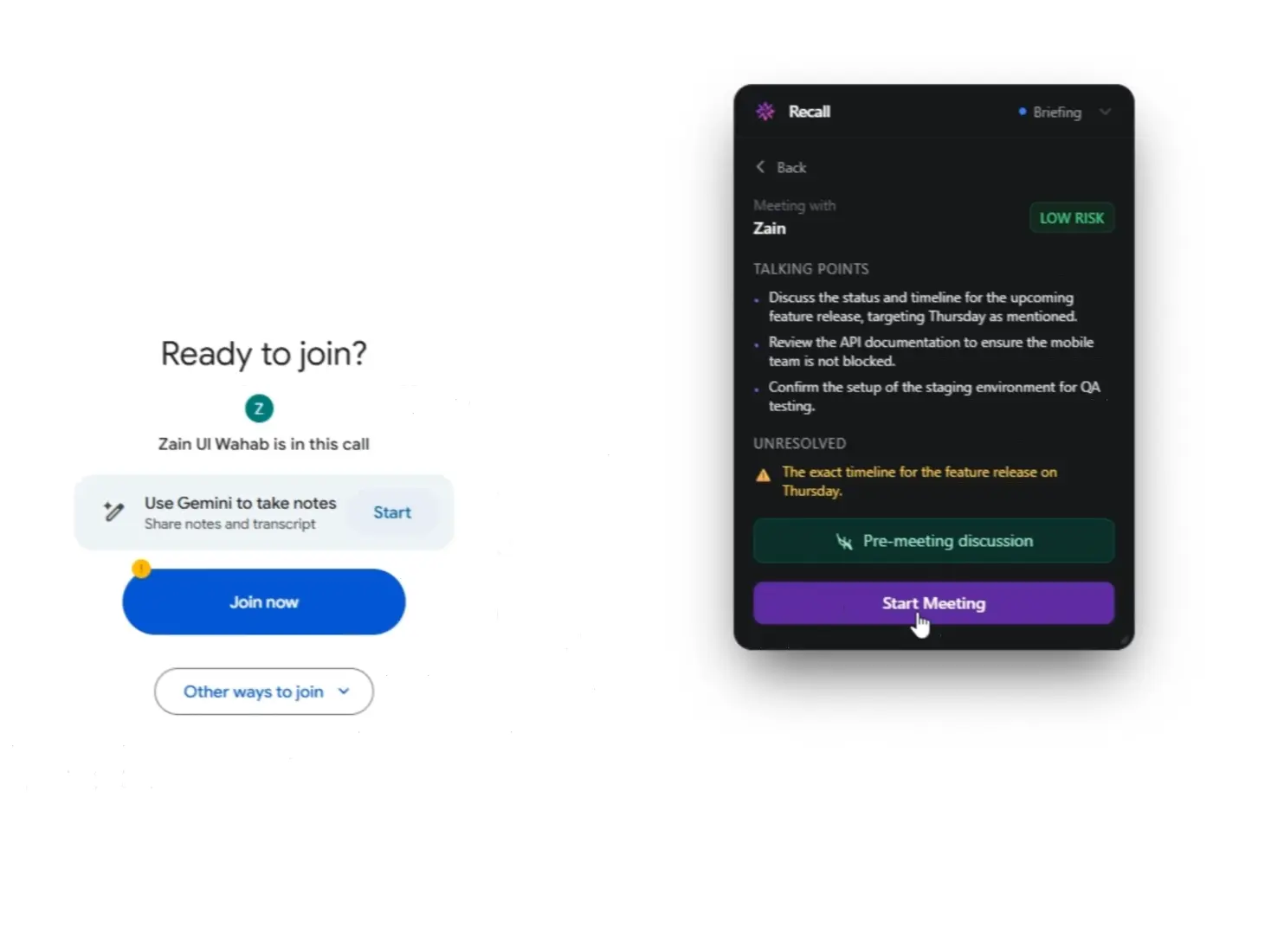 Pre-Meeting Brief Card